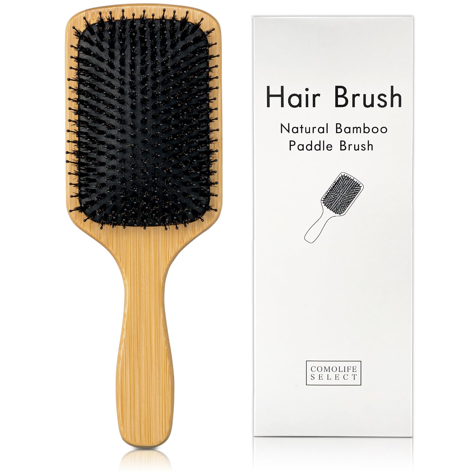 Amazon | コモライフ竹製パドルヘアブラシ 頭皮マッサージ ヘッドスパ